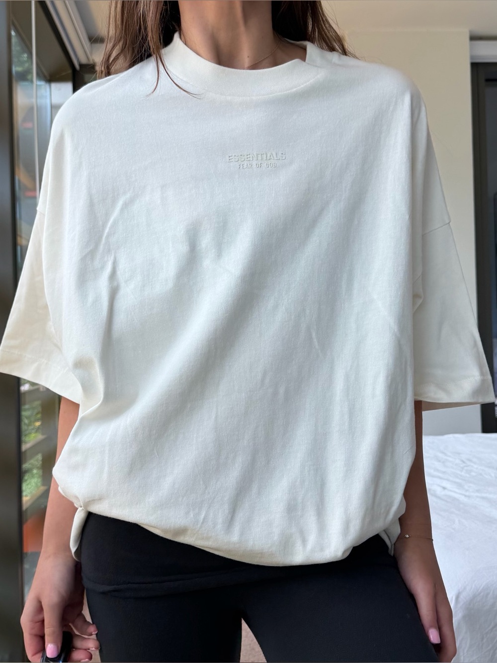 Essentials Fear Of God Cream Oversized Tee